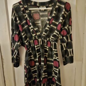 Kokoon Geometric Print Mini Dress with Pink Accents